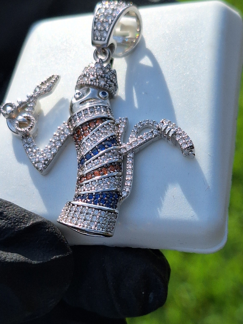iced out 925 Sterling Silver Barber Pendant